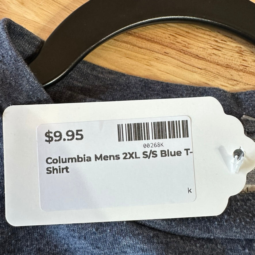 Columbia Mens 2XL Short Sleeve Blue T-Shirt