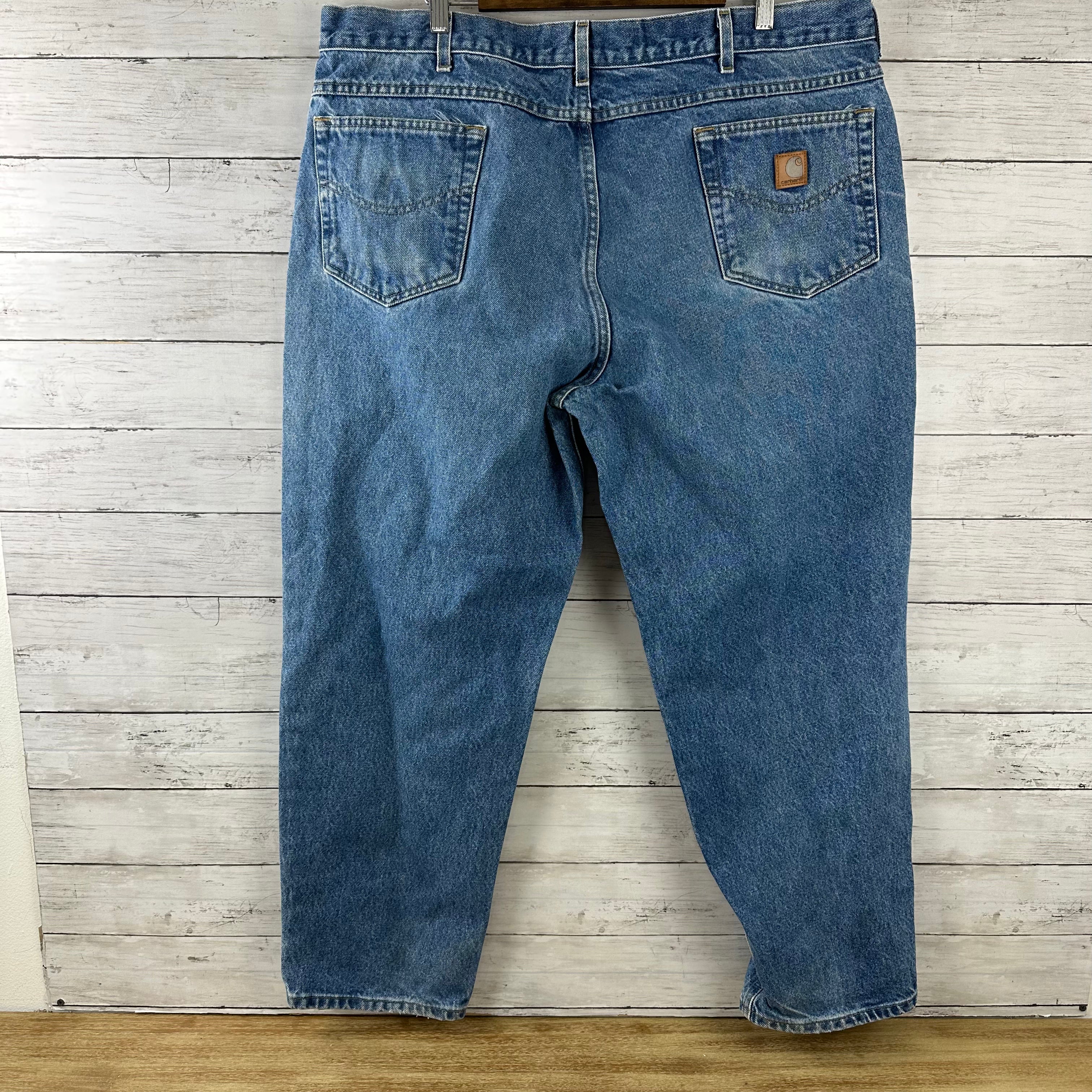Carhartt Relaxed Fit Mens 44x30 Jeans Workwear Work B17 Denim (measures 42x29)