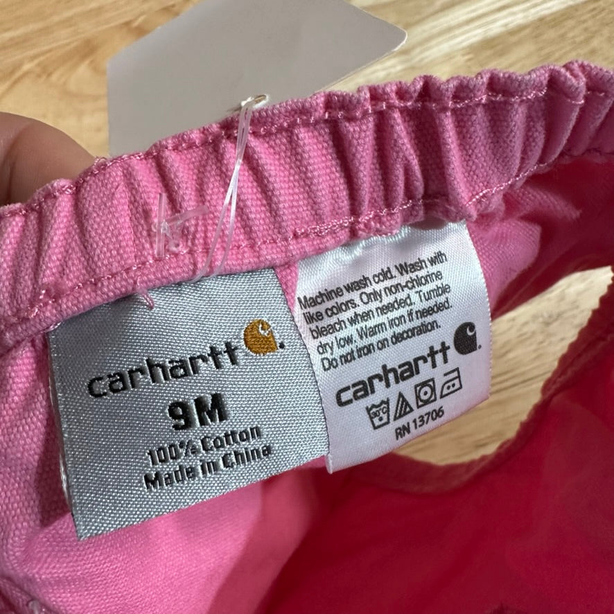 Carhartt Diaper cover baby girls 9M Pink Hearts