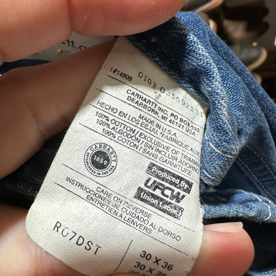 VTG Carhartt Mens 30x36 Jean Bibs NEW