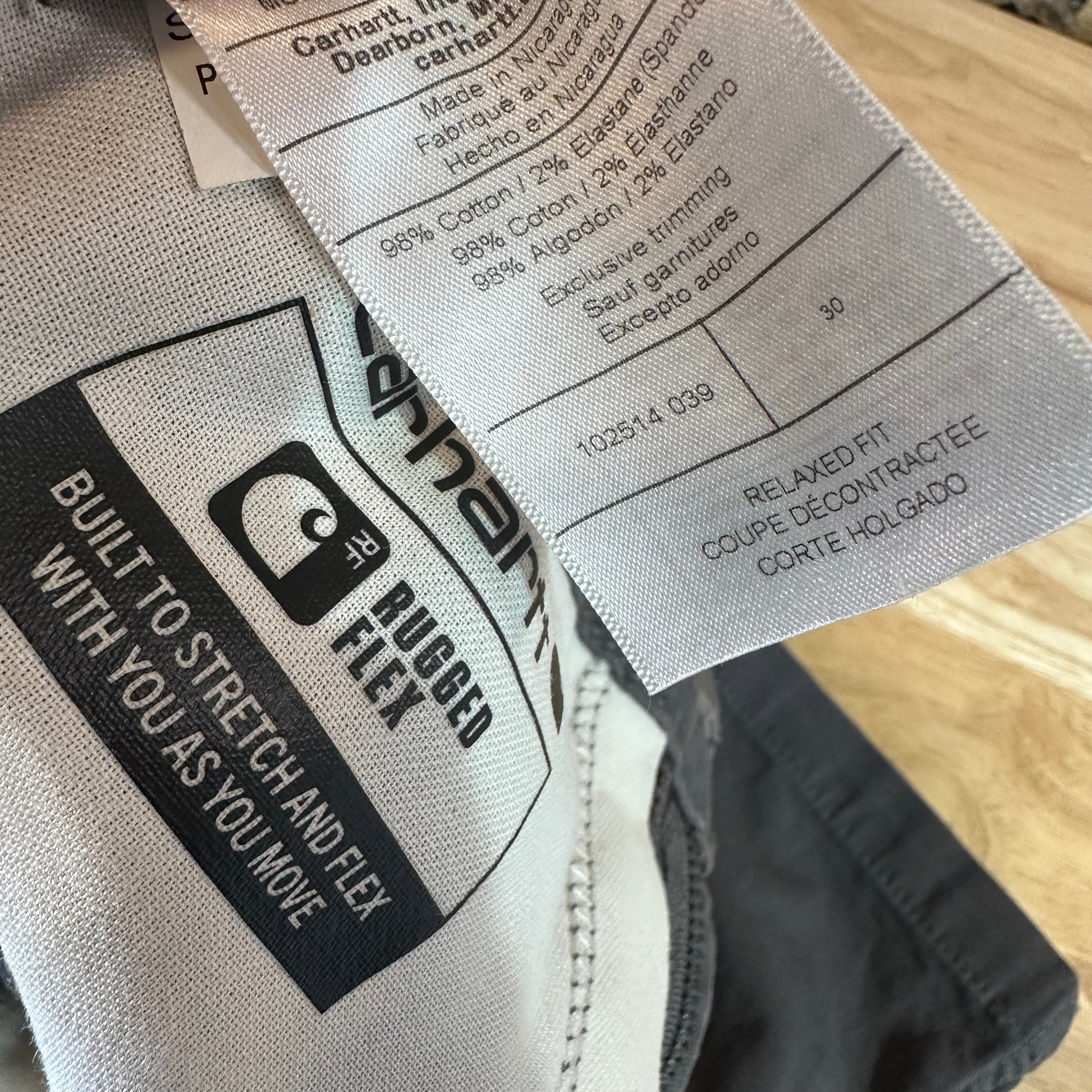 Carhartt Shorts Mens 30 workwear Rugged Flex 9.5" inseam Gray Relaxed Work