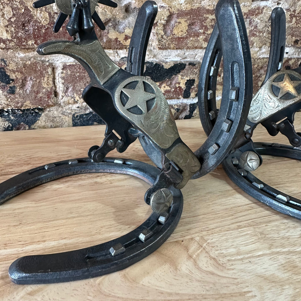 SPUR and HORSESHOE BOOKENDS St. Croix Forge Western Vintage
