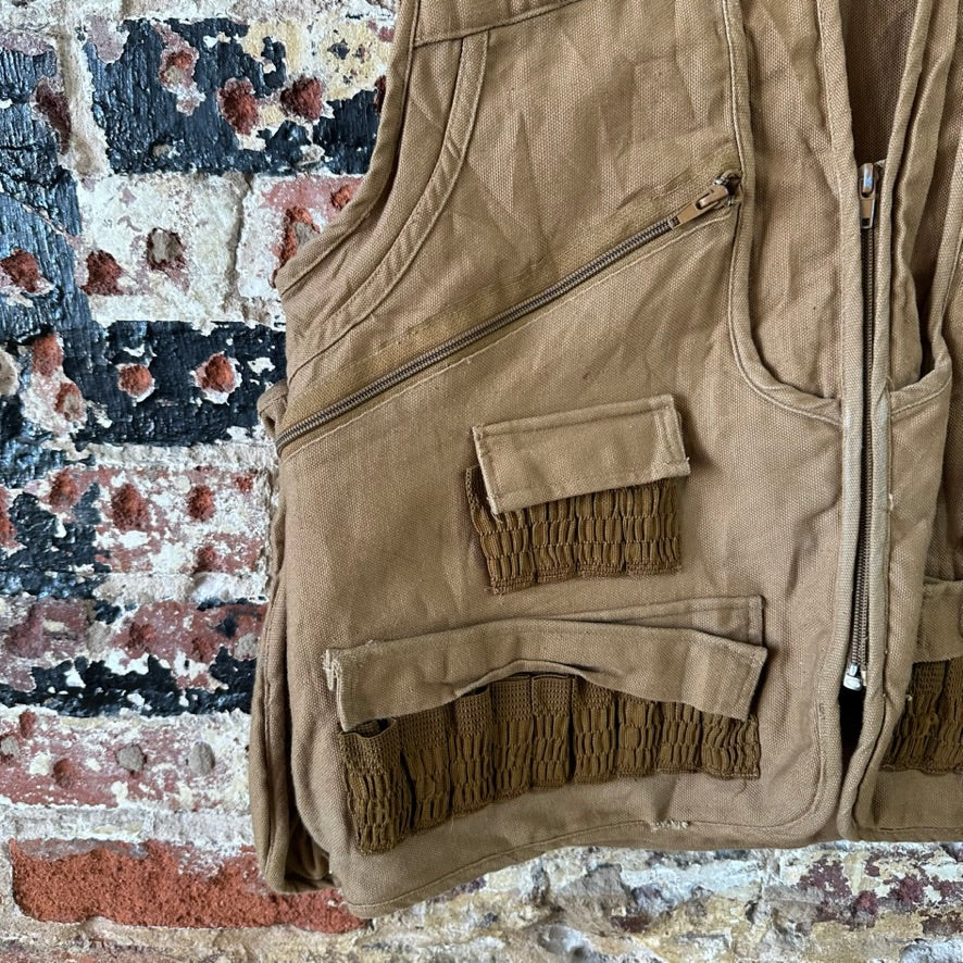 AVID Outdoor Vest Mens Large Brown Quilted Hunting Full Zip Upland