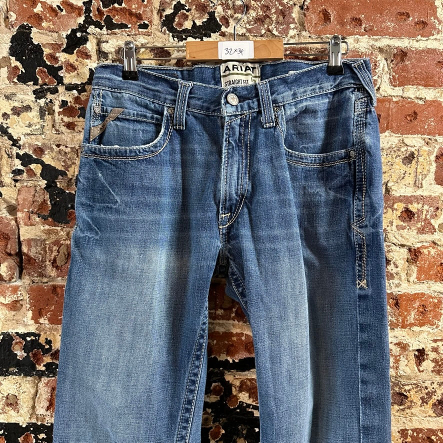 Ariat M5 Straight Blue Jeans Men's 32x34 Western Cowboy