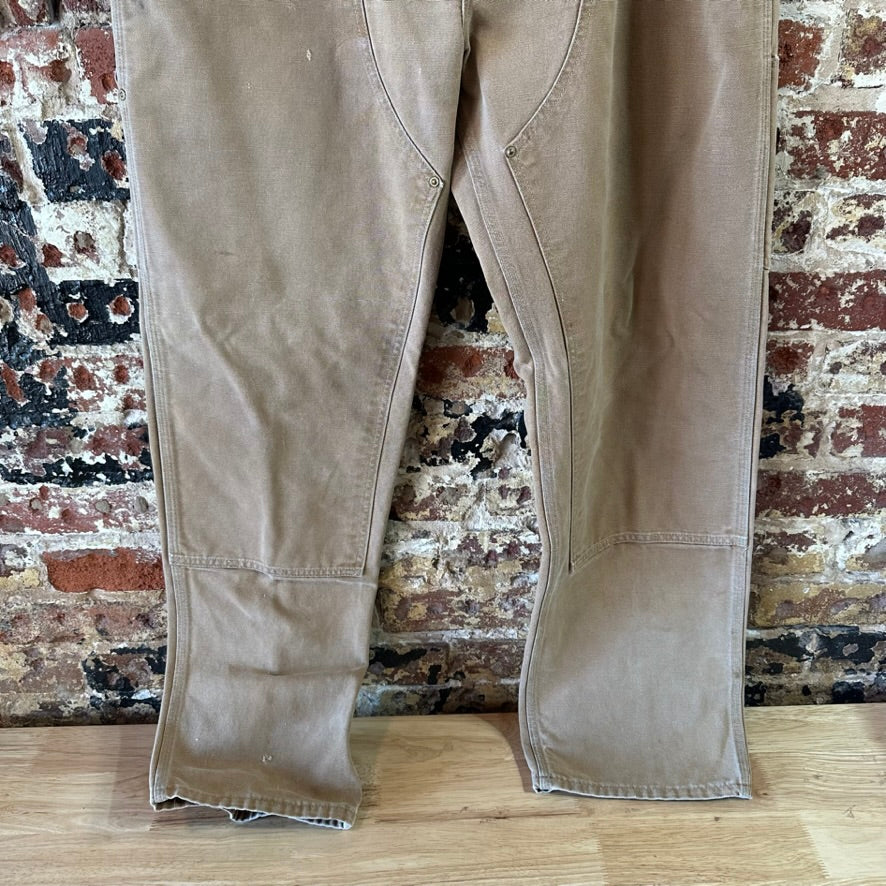 Carhartt Mens 38x32 Brown Double Knee Pants