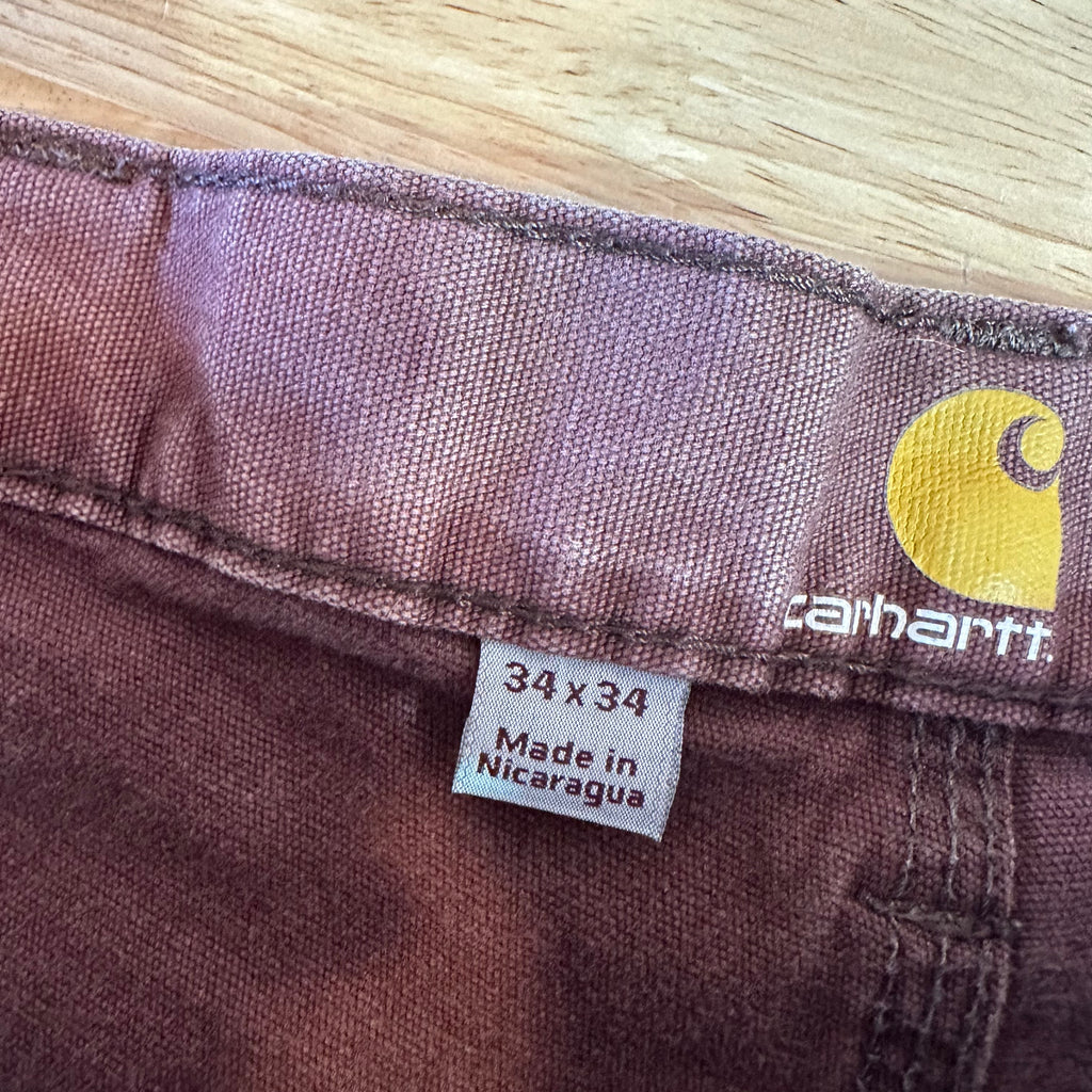 Carhartt Canvas Straight Fit Work Pants Reddish Mens 34x34