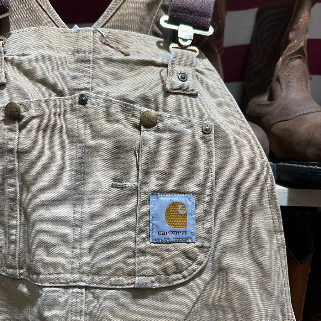 Carhartt R01 Mens 36x32 Brown Bibs