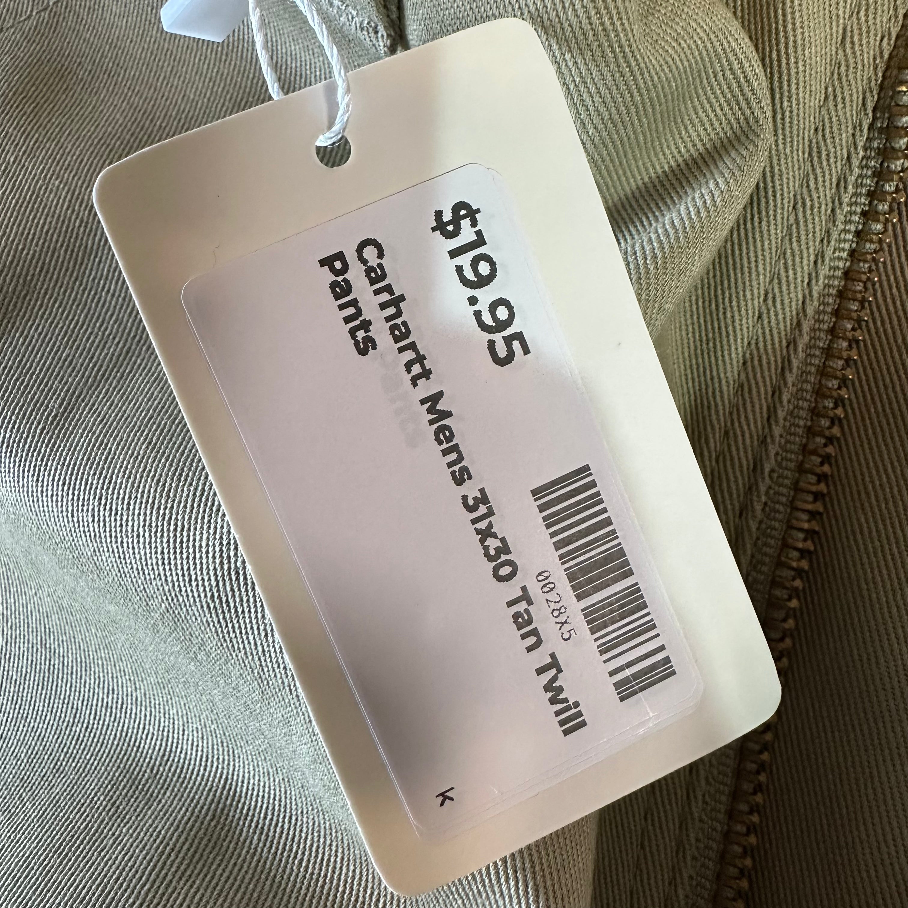 Carhartt Mens 31x30 Tan Twill Pants