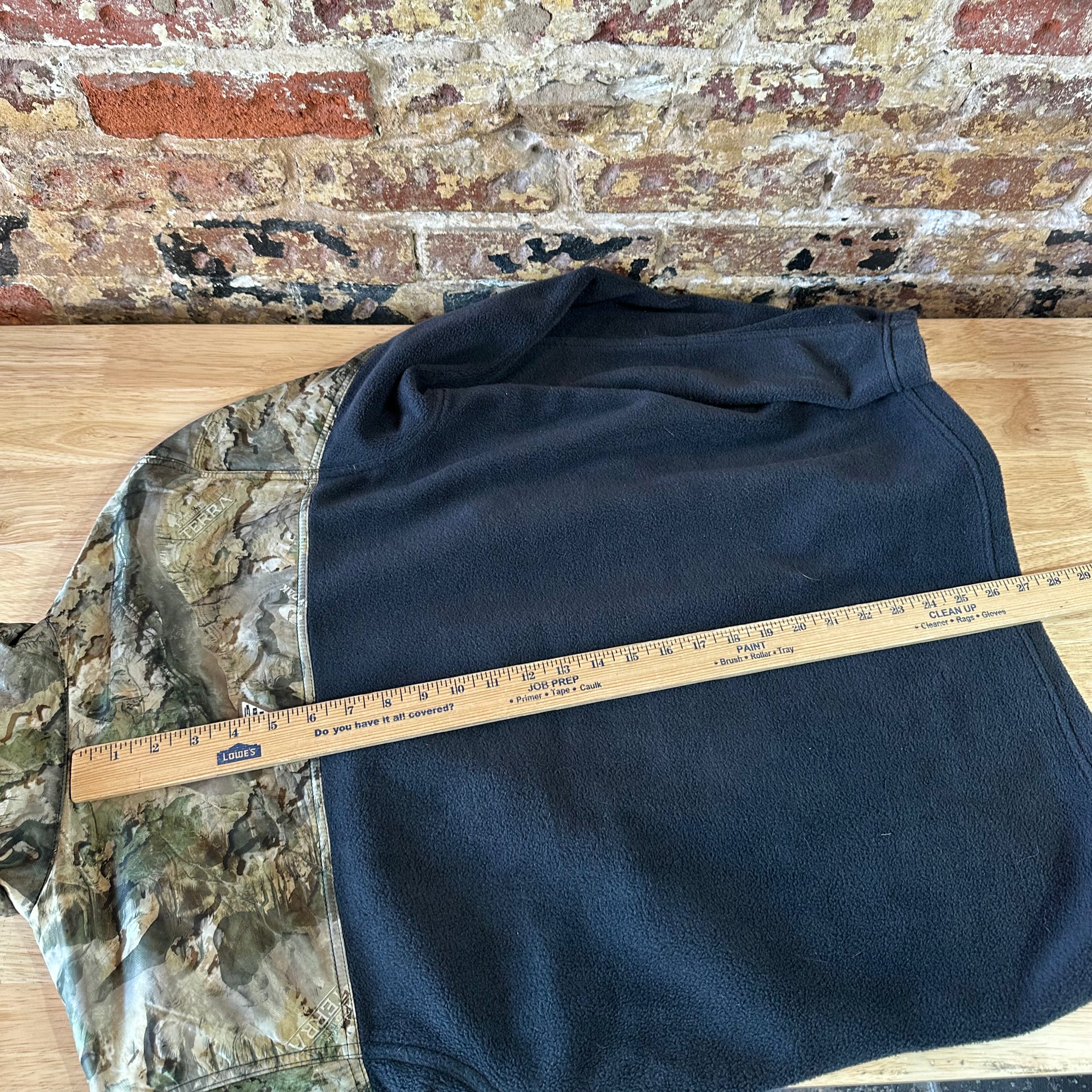 Columbia Sweater Mens Medium Camo Mossy Oak Terra Fleece PHG Hunt Pullover Black