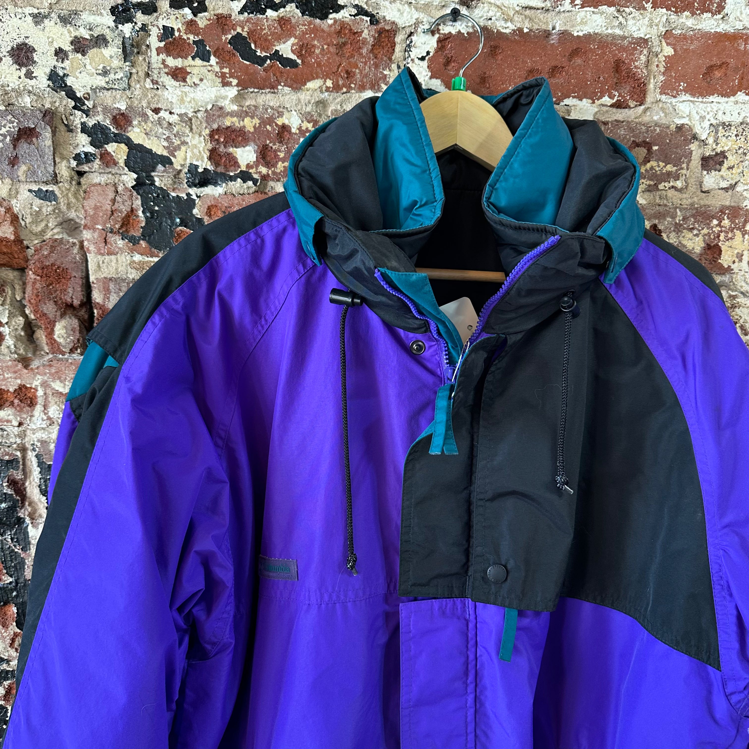 COLUMBIA 2 in 1 Jacket Mens XL Winter Purple Black Criterion Full Zip