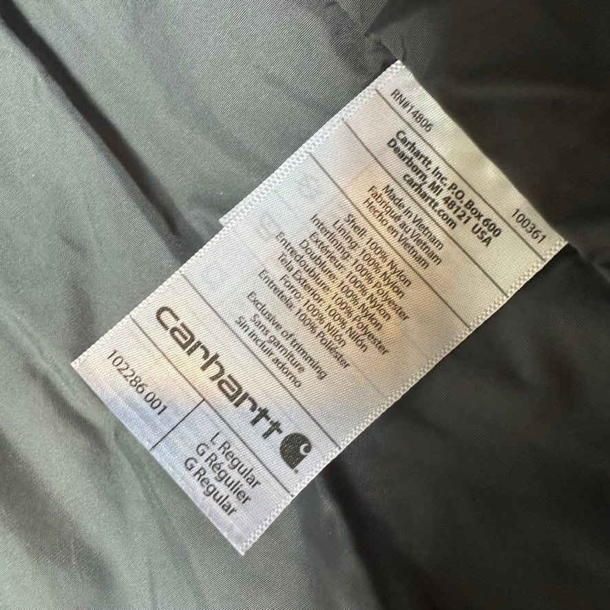 Carhartt Puffer Vest Rain Defender Mens Large Black Zip Up Relaxed