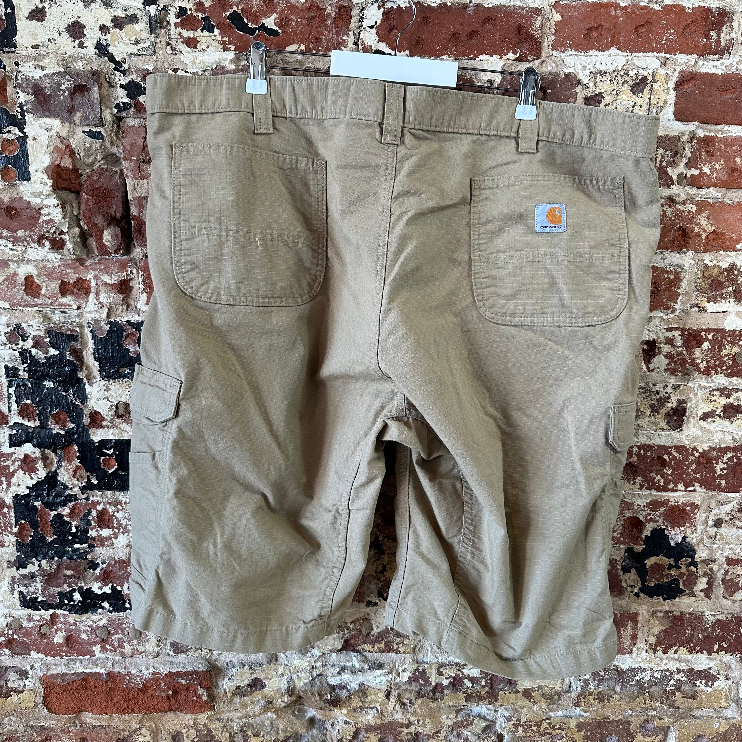 Carhartt Force Ripstop Cargo Shorts Mens 46 Tan Relaxed fit workwear