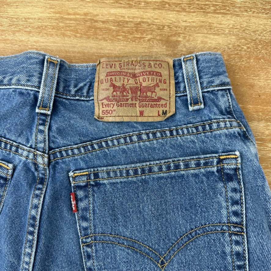 Levi's Cut Off Denim Blue Jean Shorts Womens 8 Distressed - 28x4"
