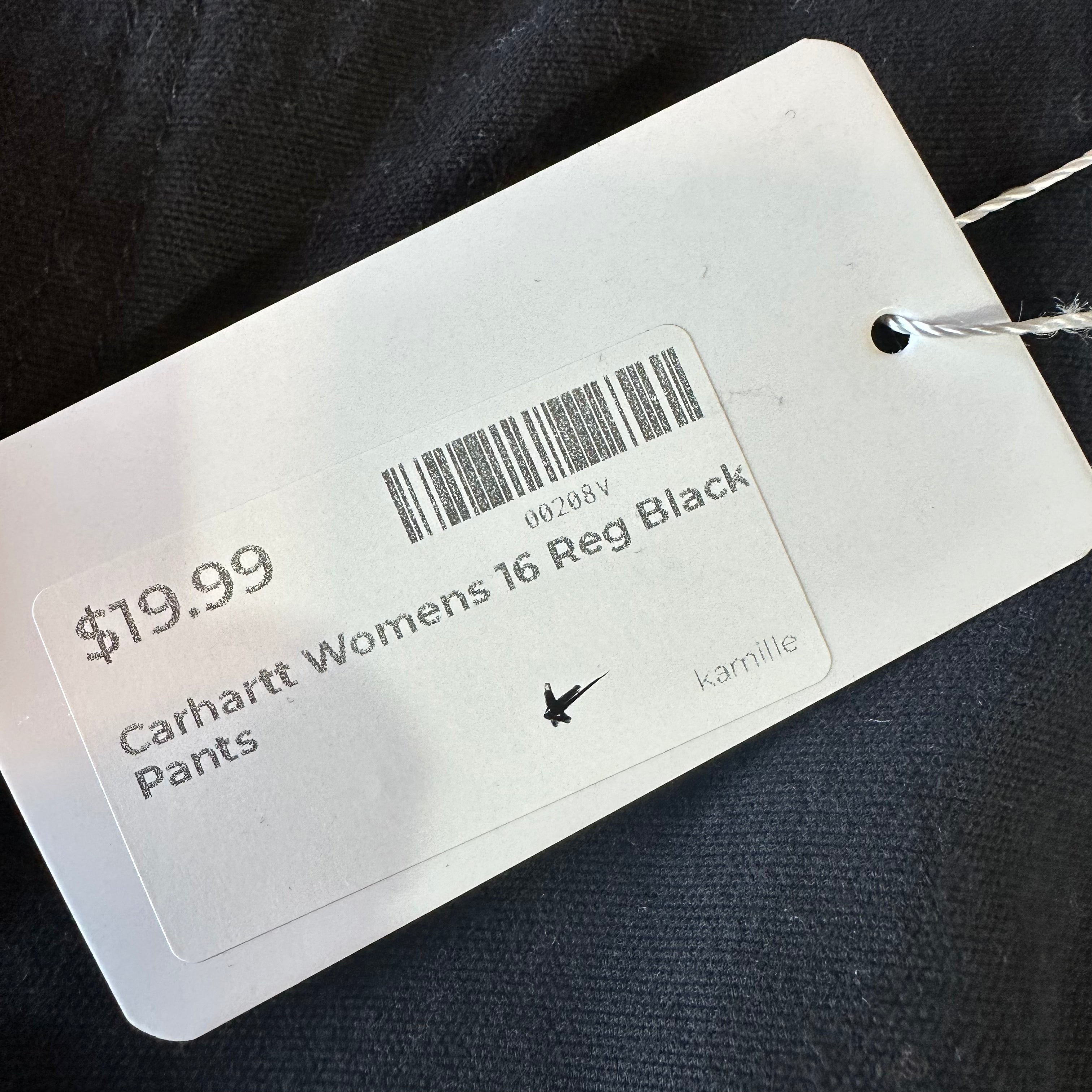 Carhartt Canvas Pants Womens Size 16 Slim Fit (37x29) Black Work BLK