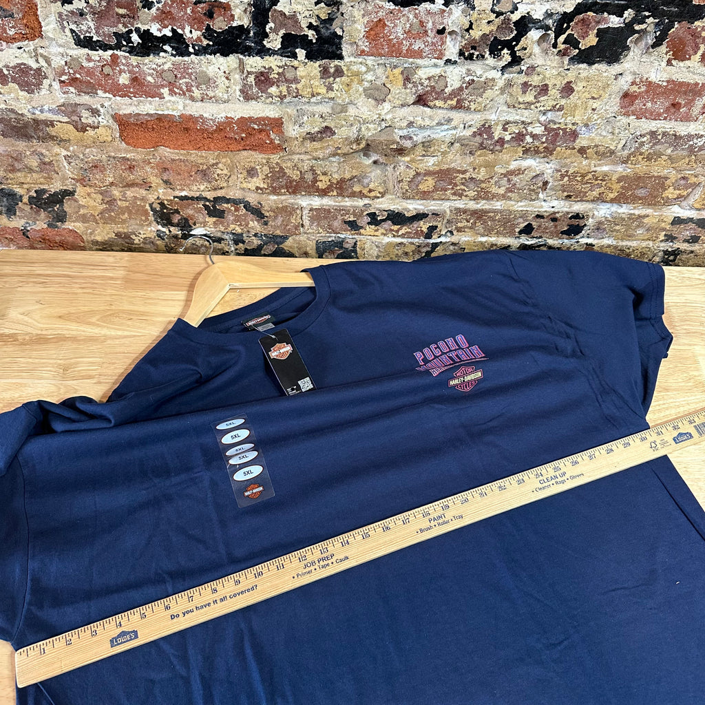 Harley Davidson Men's 5XL Short Sleeve Blue T-Shirt NEW