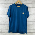 Carhartt Force Men's Medium short Sleeve Relaxed Fit T Shirt Pocket T Blue
