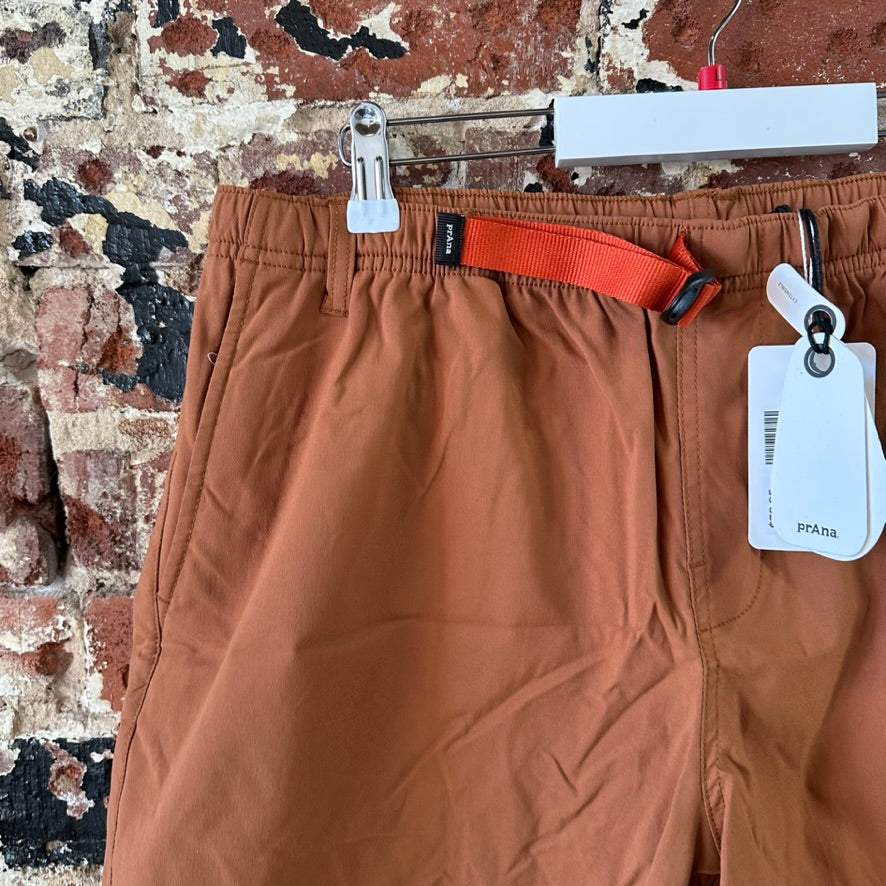Prana Shorts Stretch Zion Mens Large 34x5" Outdoor Hiking Camping Brown NWT
