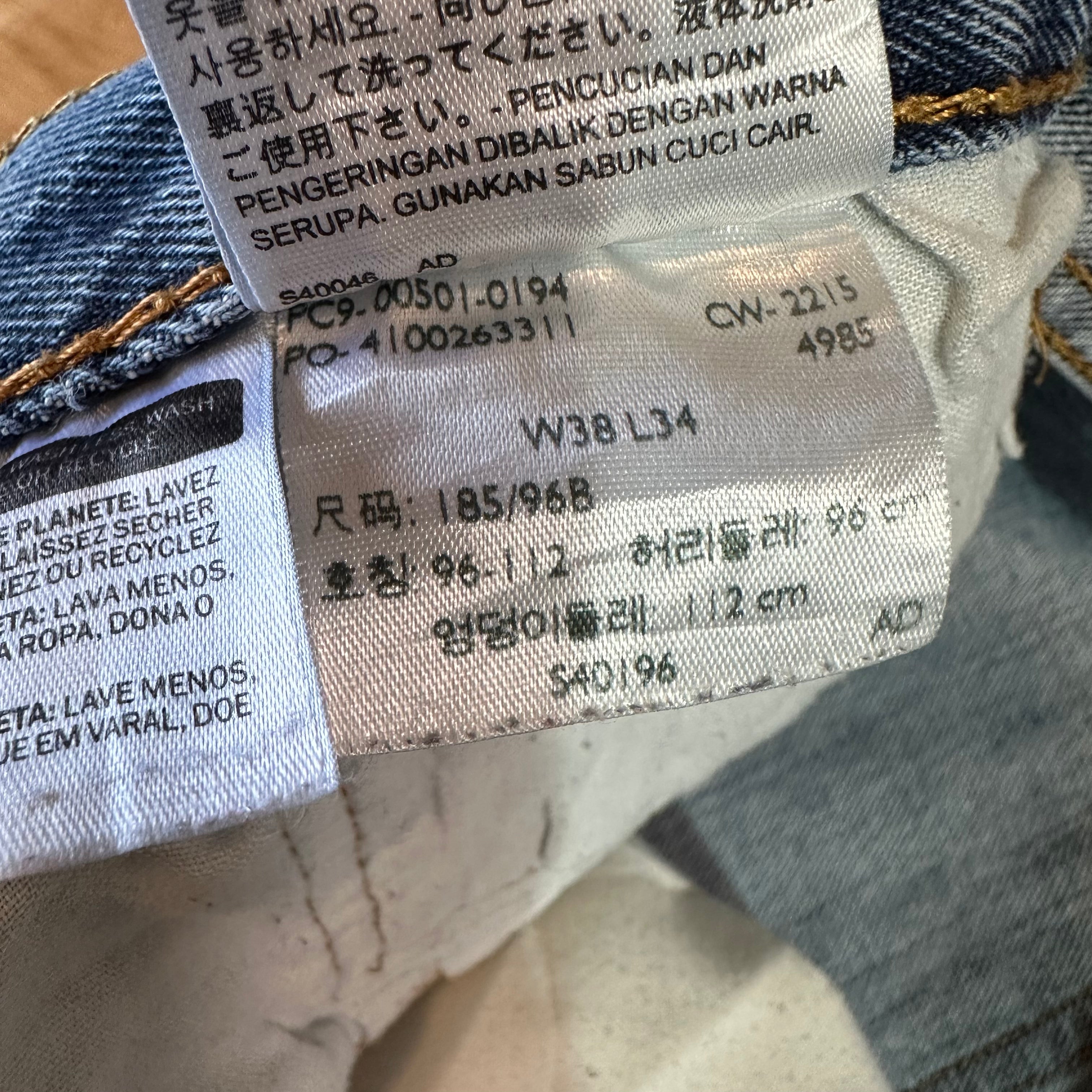 Levi's 501 Mens 38x34 Blue Jeans