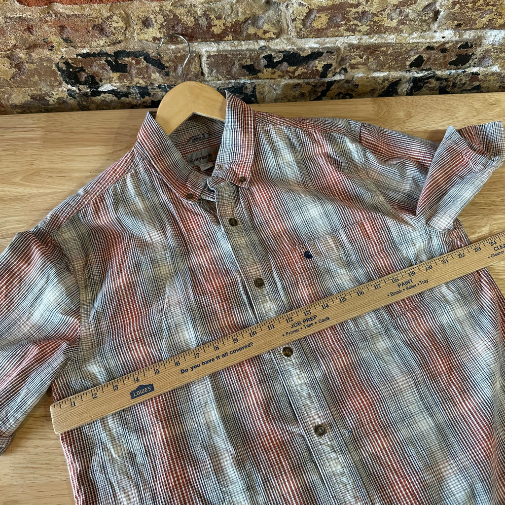 Carhartt shirt button up Short Sleeve Work Shirt Red Plaid Casual Mens Large