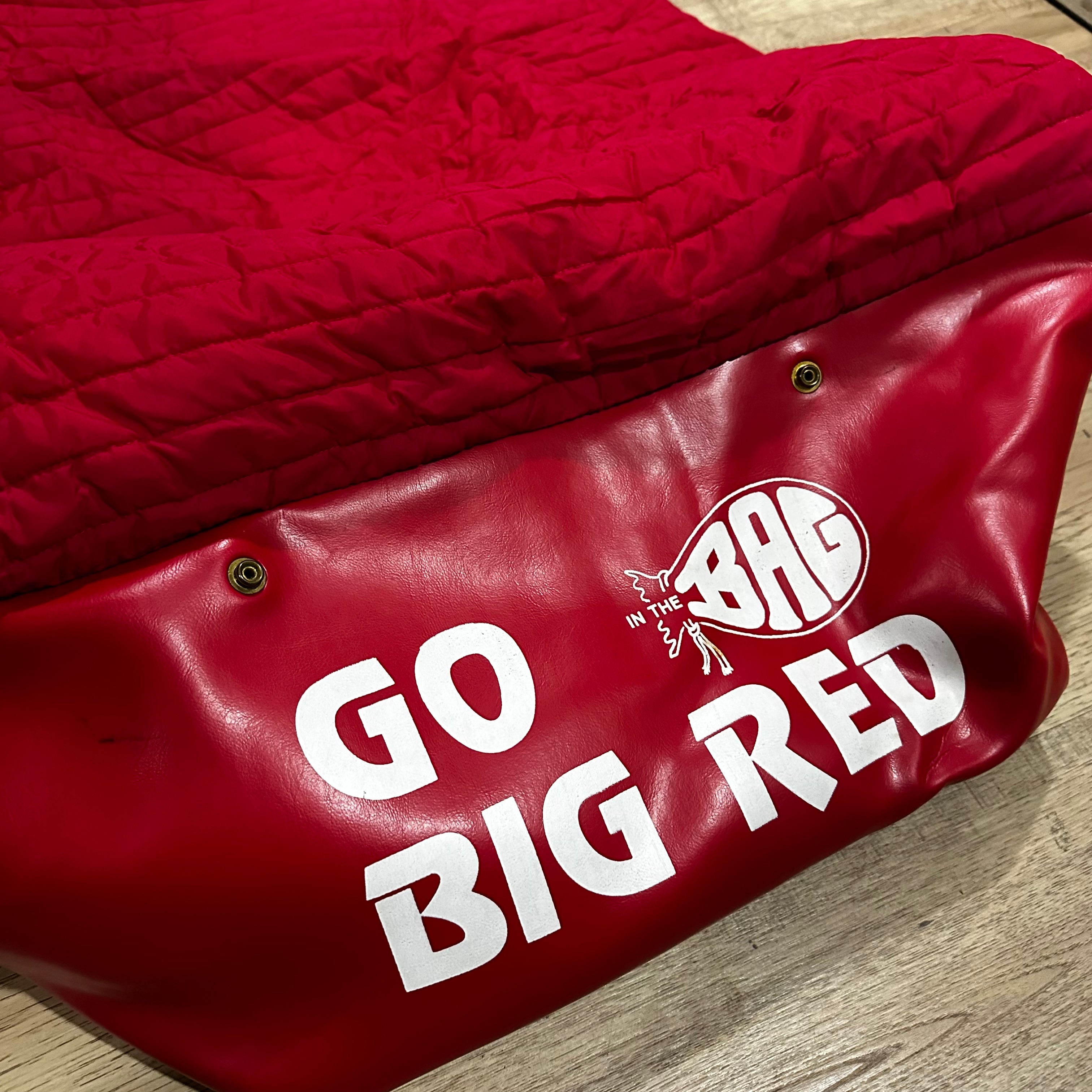 RARE 80s Vintage Nebraska Go Big Red Warm Bag game day Carry in the bag