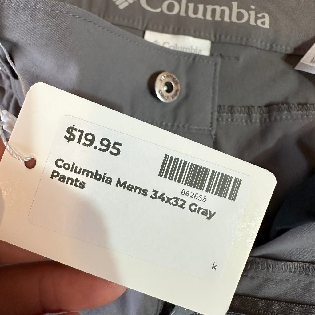 Columbia Mens 34x32 Gray Pants