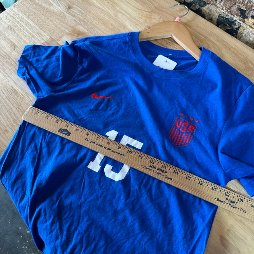 United States National Soccer Team Shirt Megan Rapinoe #15 Mens Small Blue Nike