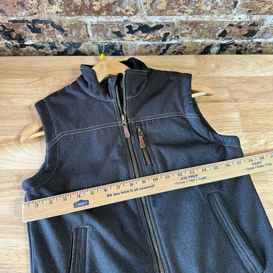 Rafter C Western Boy's Soft Shell Zippered Vest Gray/Black Size Medium