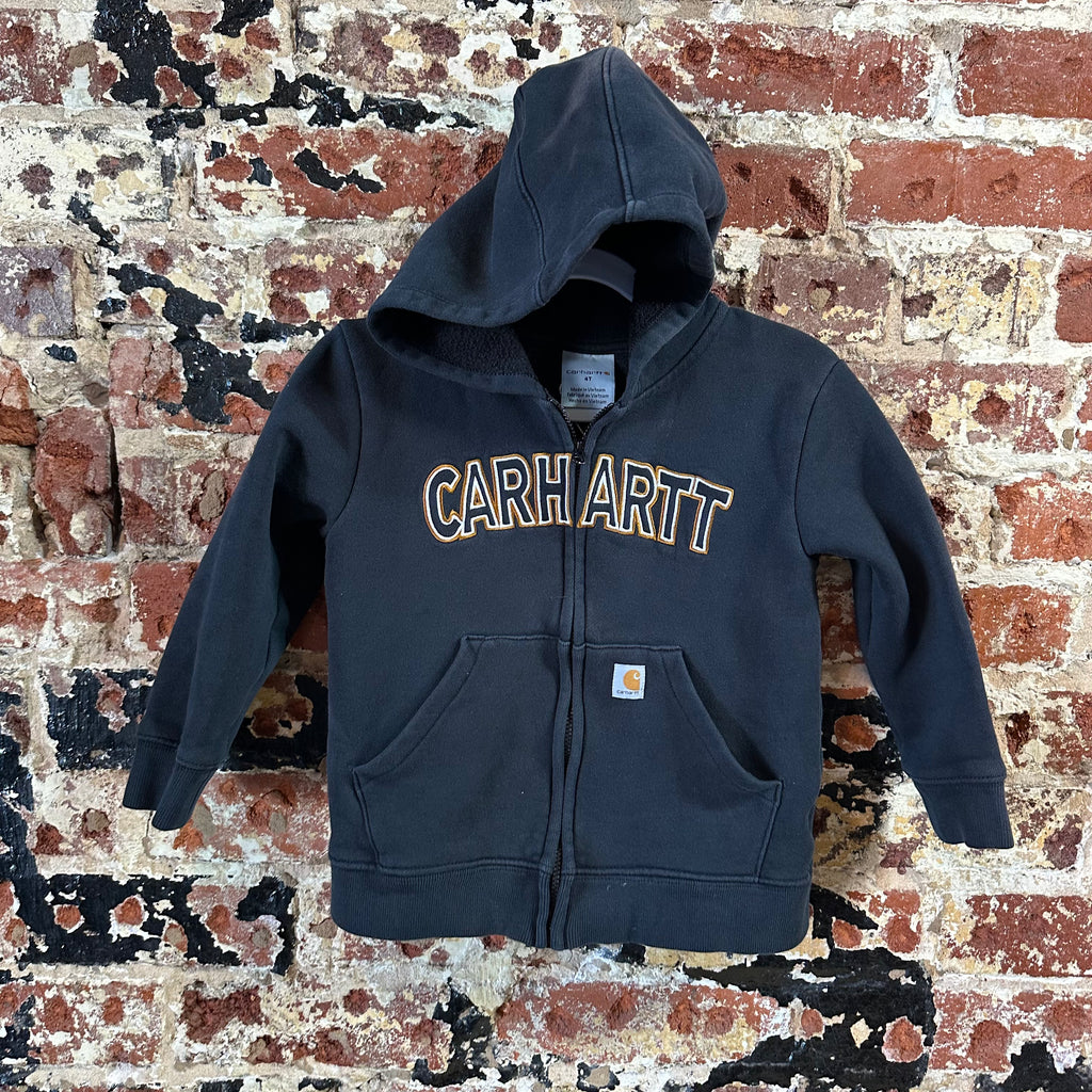 Carhartt Zip Up Black Hoodie Toddler Boys 4T