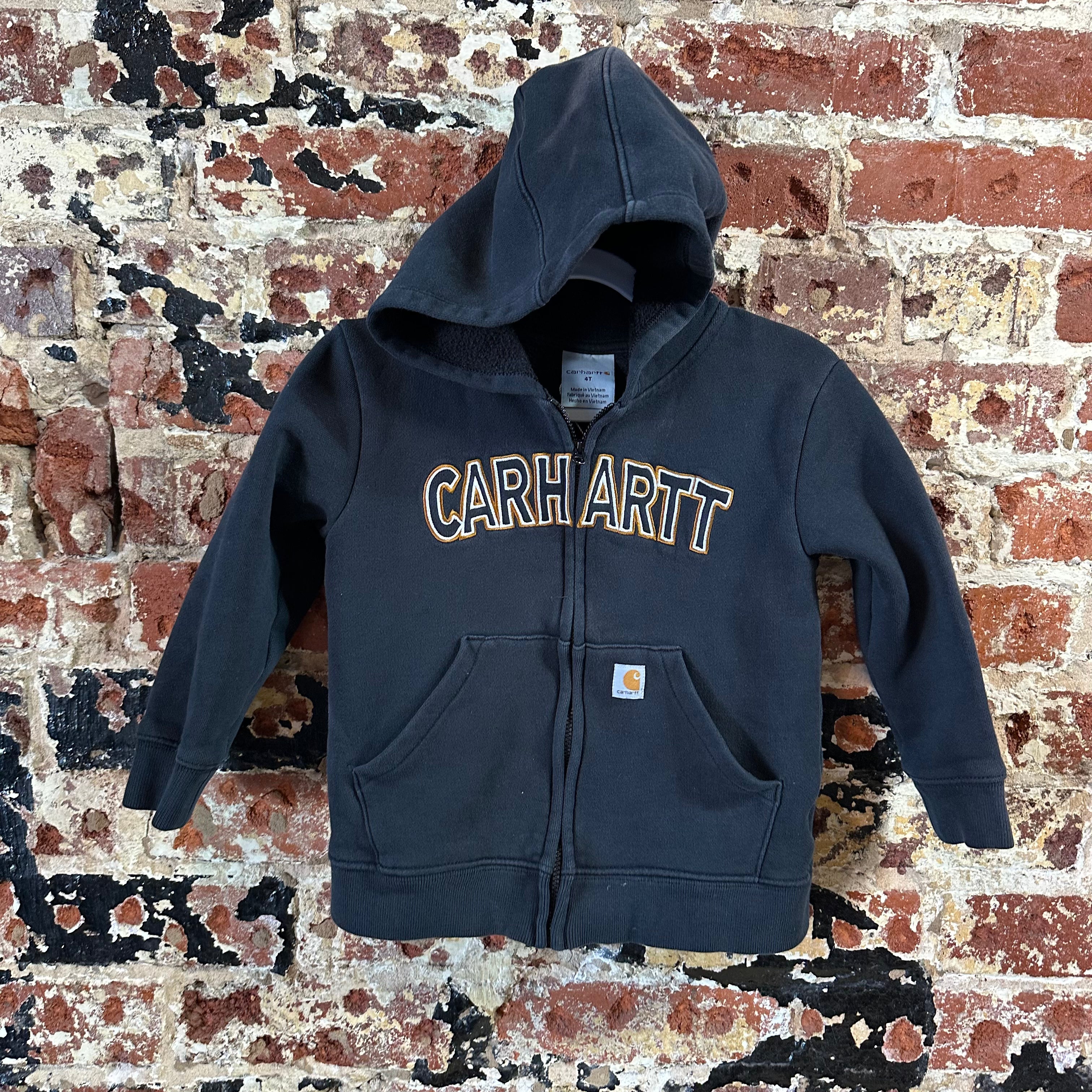 Carhartt Zip Up Black Hoodie Toddler Boys 4T