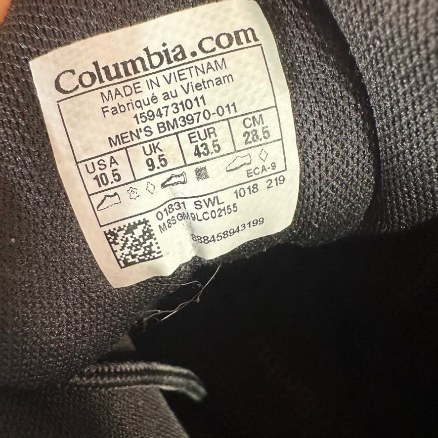 Columbia Mens 10.5 Black Hiking Boots