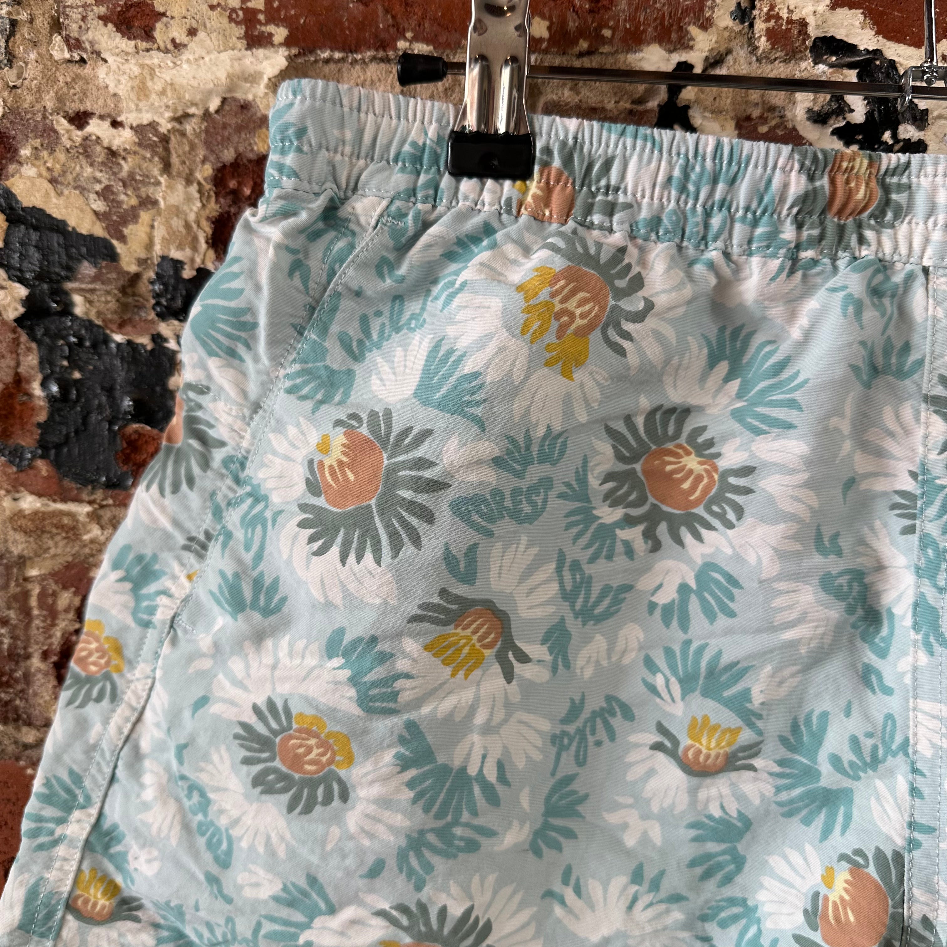 Patagonia Barely Baggies Shorts Womens Medium Blue White Floral 29x4"