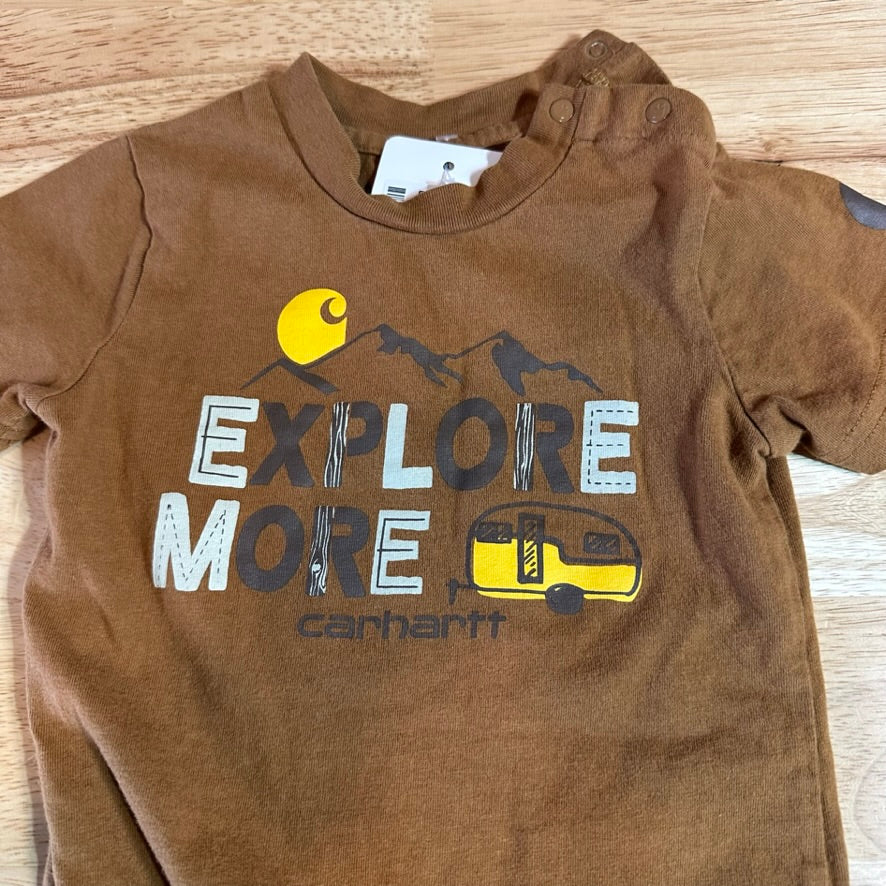 Carhartt Short Sleeve Brown Bodysuit one piece Cotton Boys 24M Explore More
