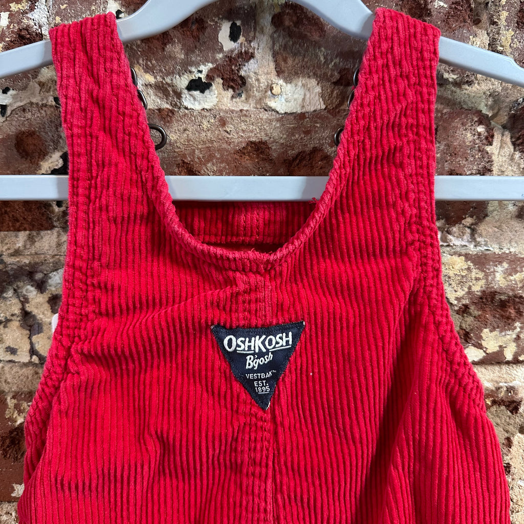 OshLosh Red Corduroy Bibs 3M