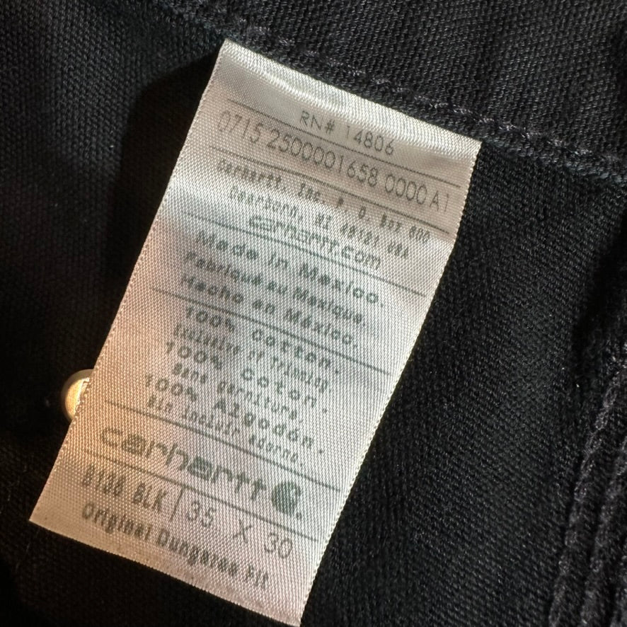 Carhartt B136 BLK Mens 35x30 Double Knee Pants