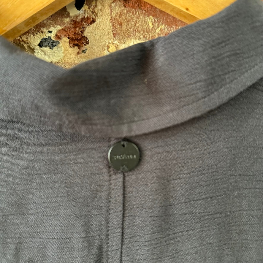 NWT PrAna Fernie Shirt Womens Small Black Crinkle Button Swim Cover Up Tunic Top