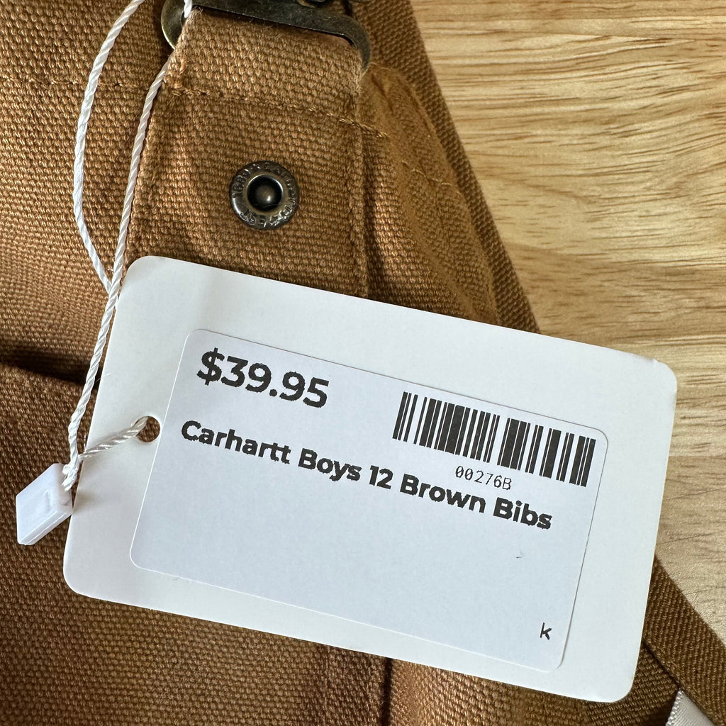 Carhartt Overalls Canvas Brown boys 12 Bibs