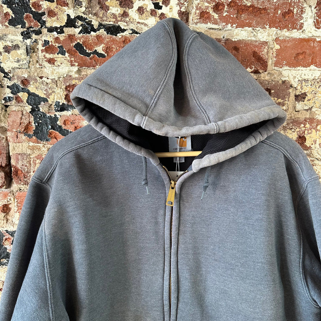 Carhartt J149 CHH Hoodie Full Zip Sweatshirt Gray Mens Size Medium Heavy Work