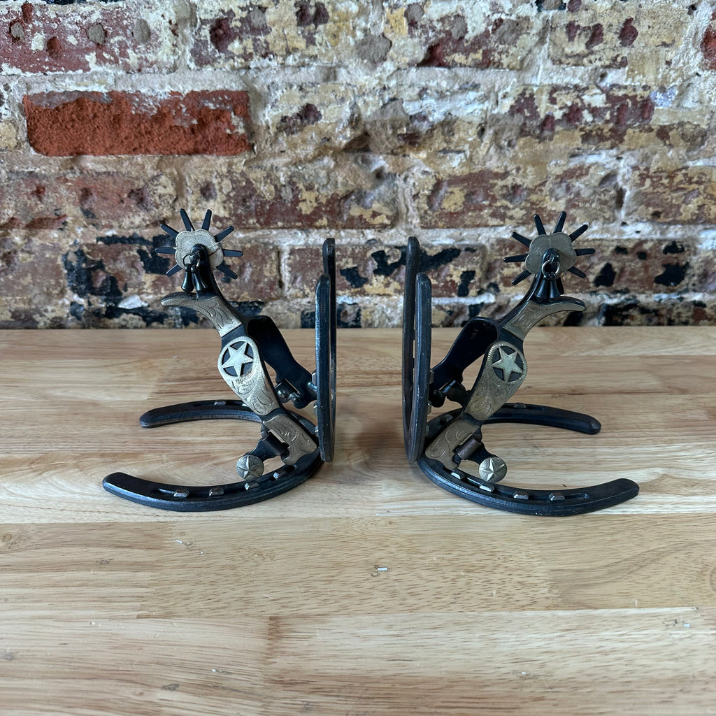 SPUR and HORSESHOE BOOKENDS St. Croix Forge Western Vintage