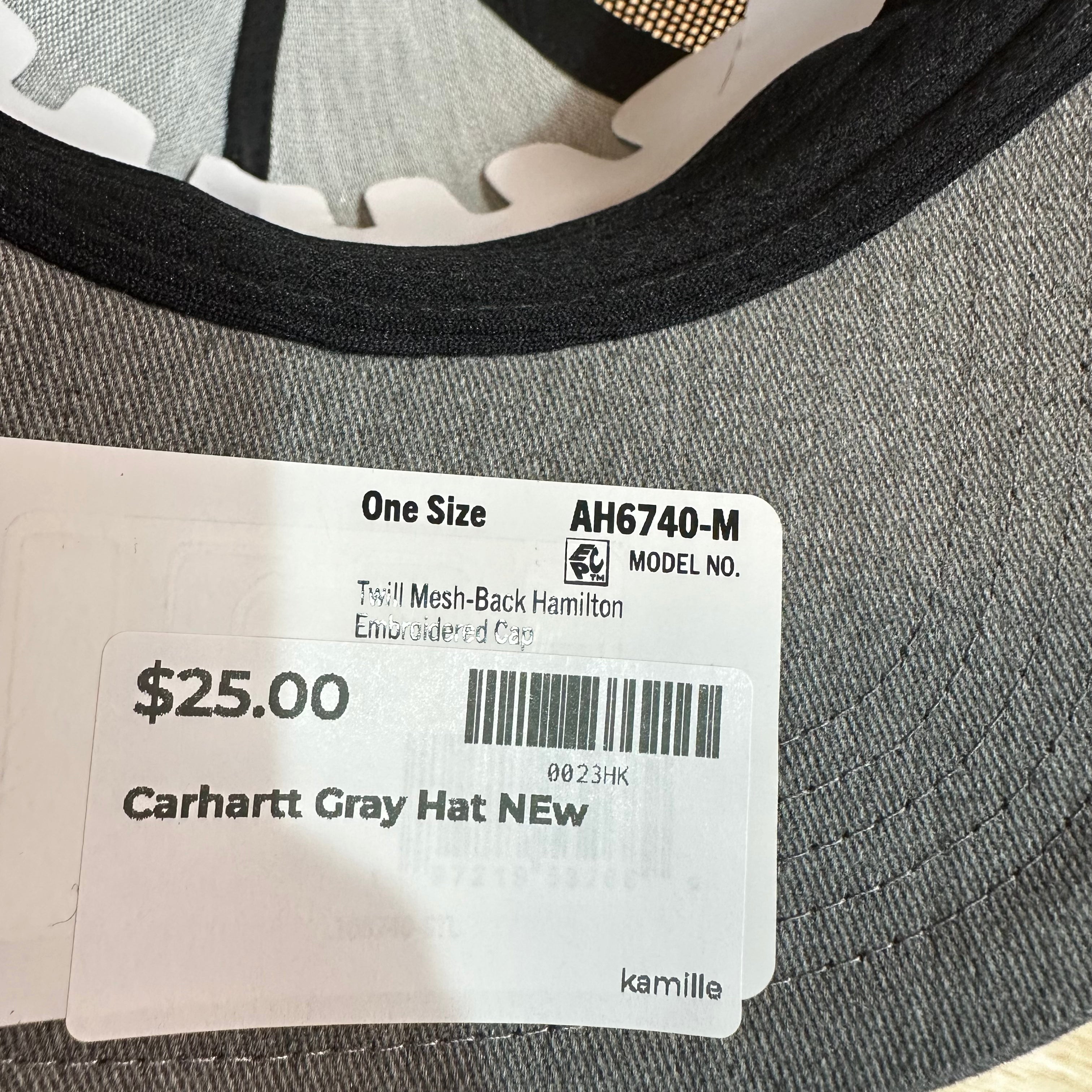 Carhartt Force Twill Mesh-Back Hamilton SnapBack Trucker Hat White Gray New