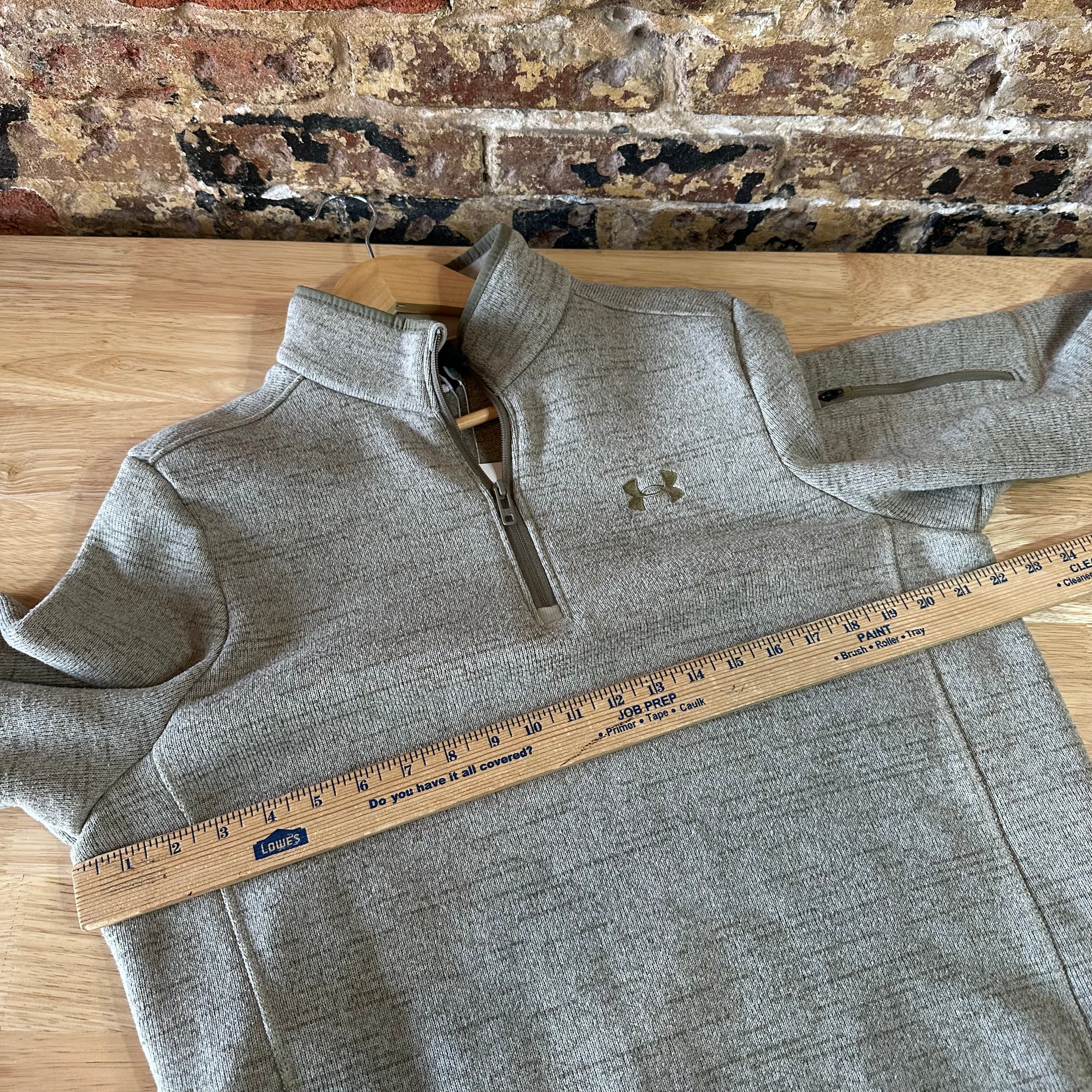 Under Armour Sweatshirt Mens Medium Green Fleece 1/4 Zip Pullover Golf Casual