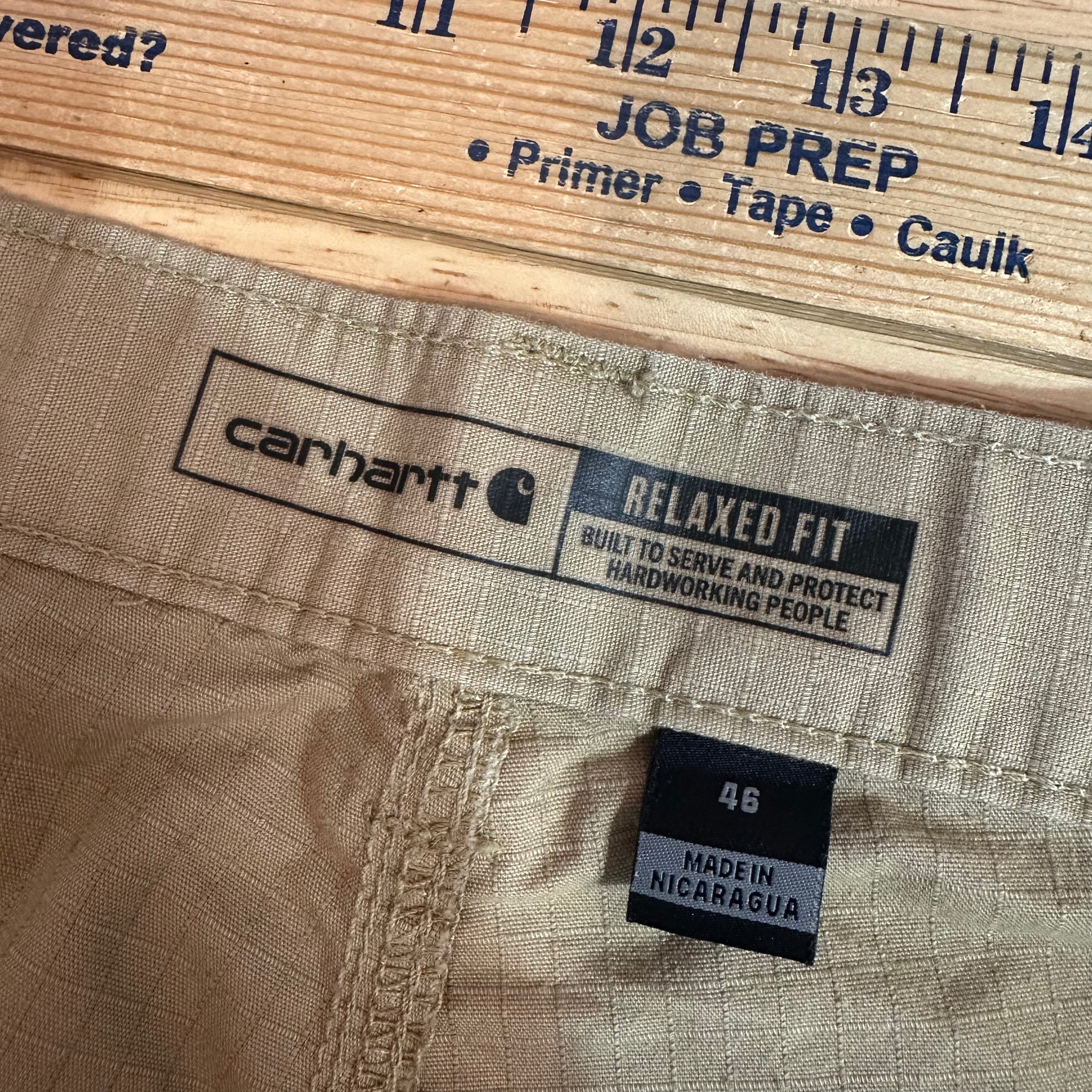 Carhartt Force Ripstop Cargo Shorts Mens 46 Tan Relaxed fit workwear