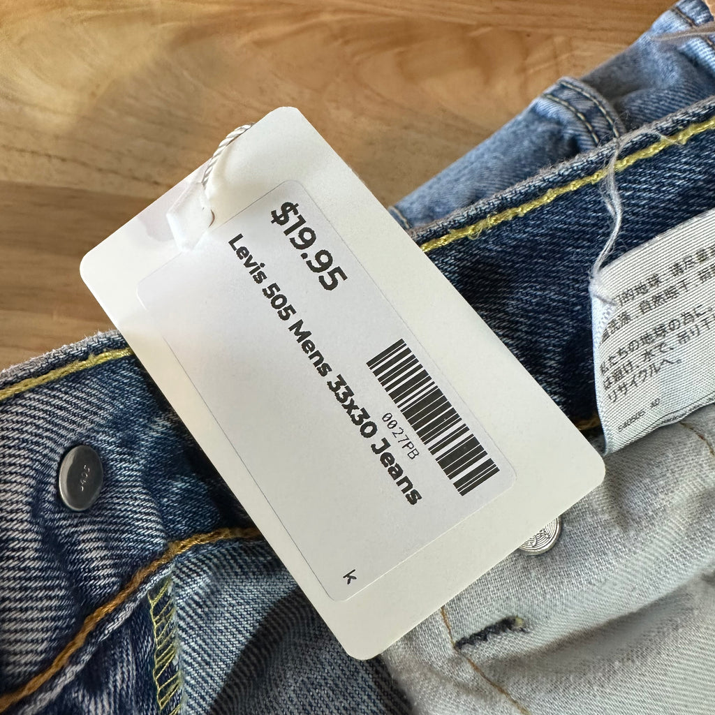 Levi's 505 Mens 33x30 Blue Jeans