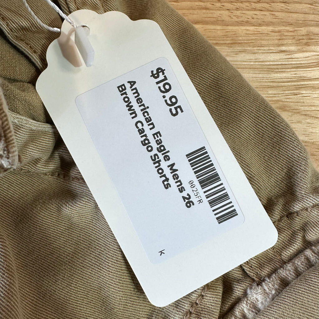 American Eagle Outfitters Classic Cargo Shorts Mens 26 Tan 10.5" inseam