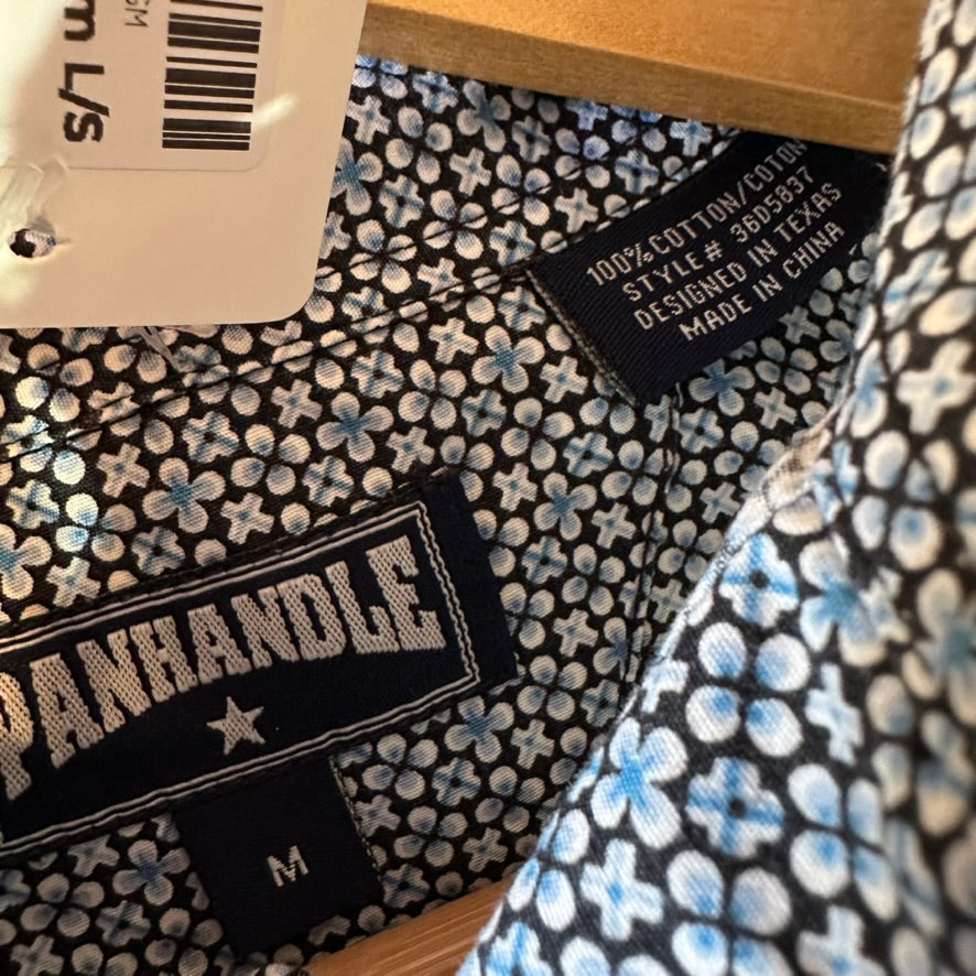 Panhandle Button Up Western Shirt Mens Medium