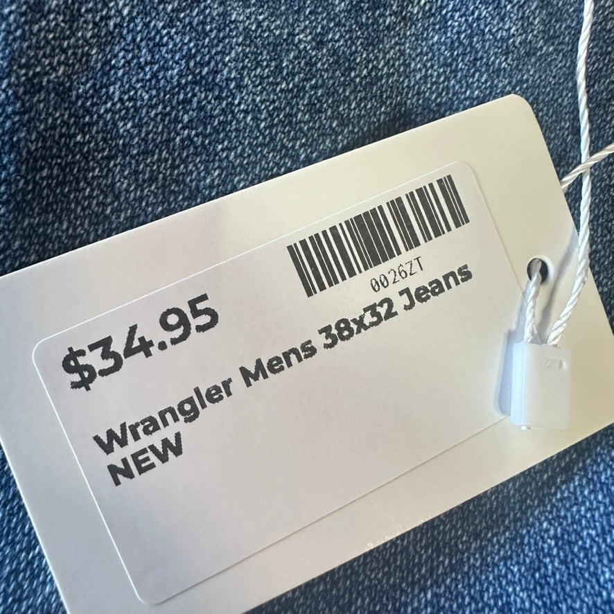 Wrangler Mens 38x32 Blue Jeans NEW