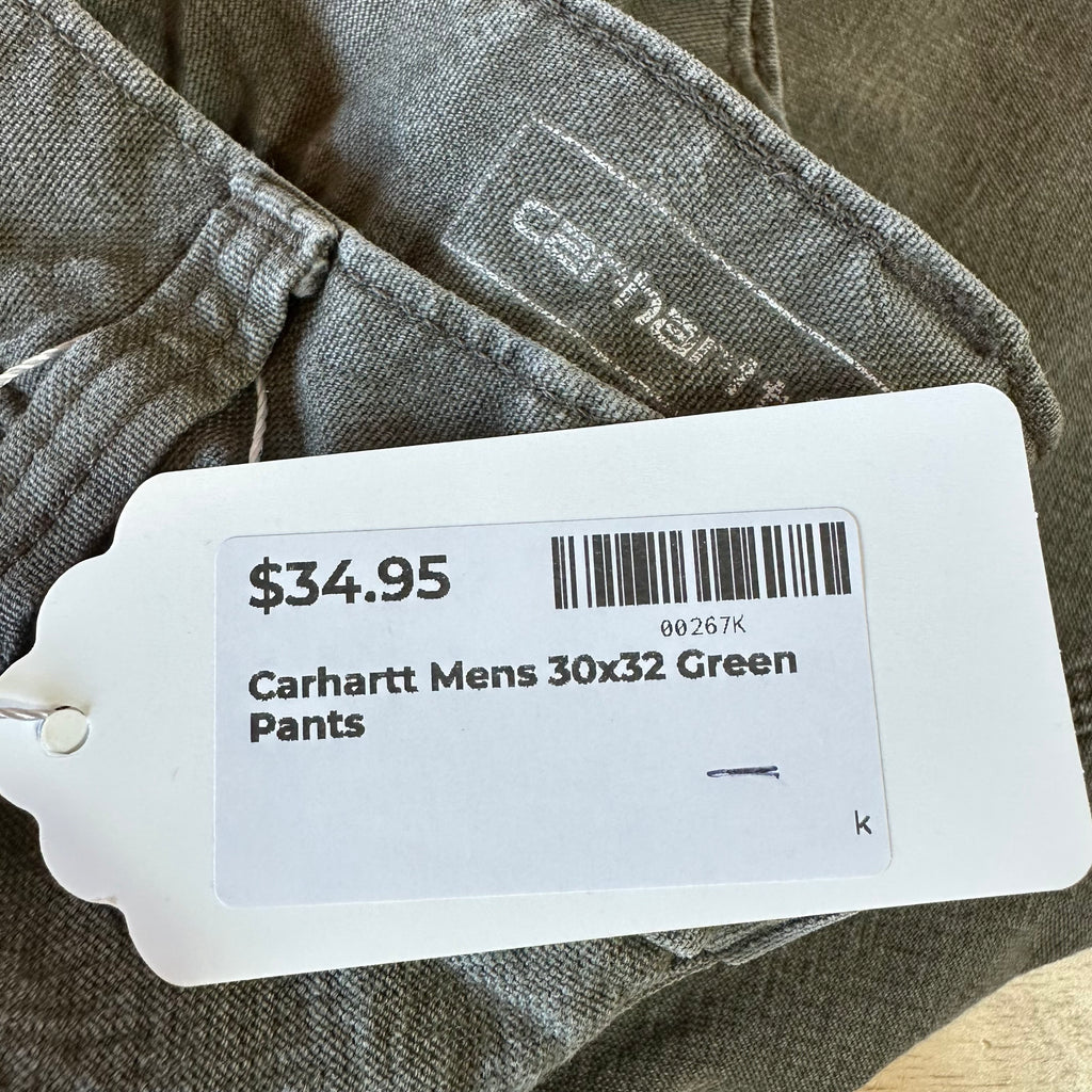 Carhartt Duck Utility Relaxed Fit Pants green rugged canvas work Mens 30x32