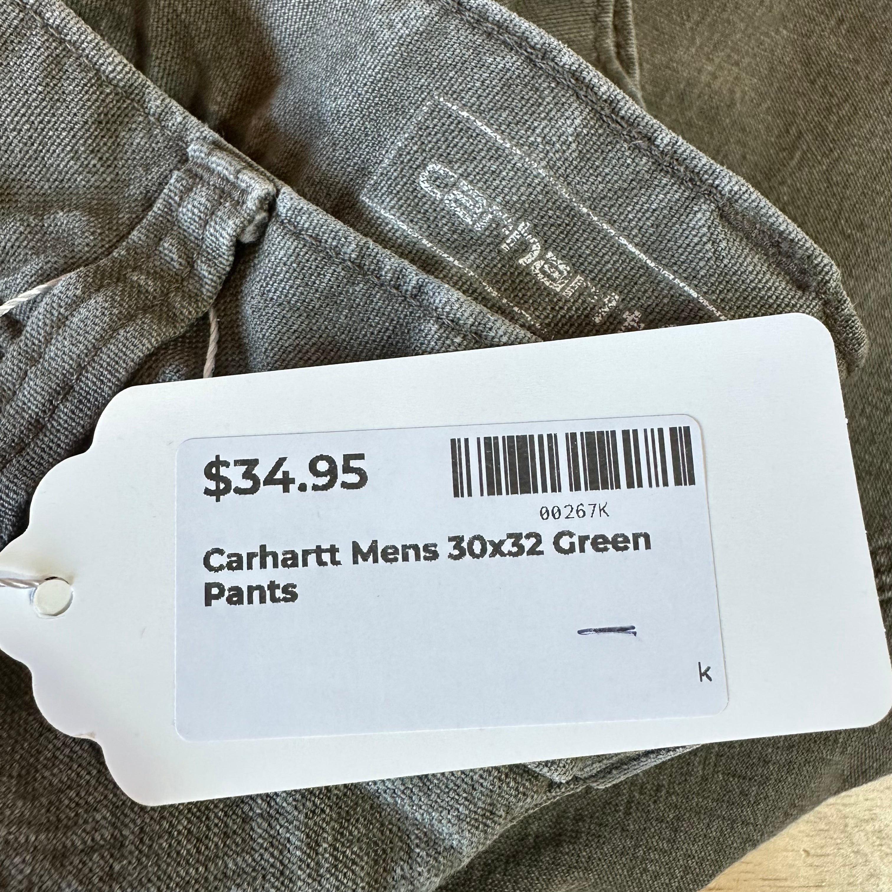 Carhartt Duck Utility Relaxed Fit Pants green rugged canvas work Mens 30x32