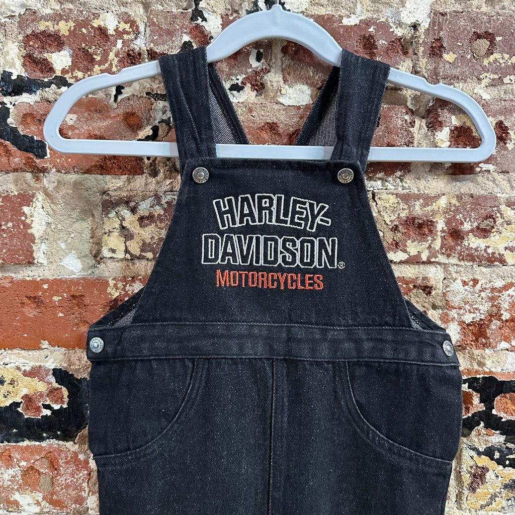 Harley Davidson Overalls Canvas Black toddler boys Size 18-24M Bibs