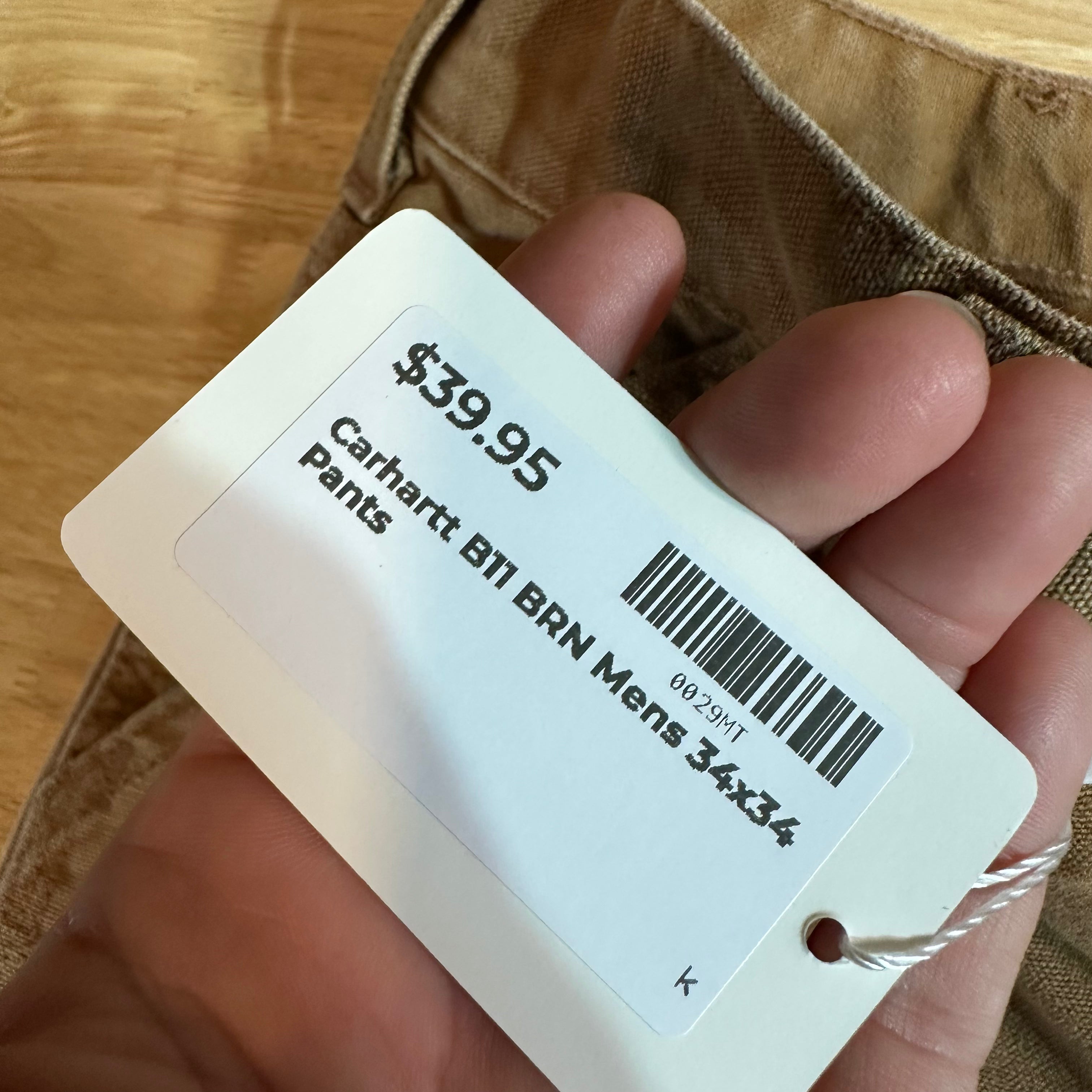Carhartt B11 BRN Mens 34x34 Pants
