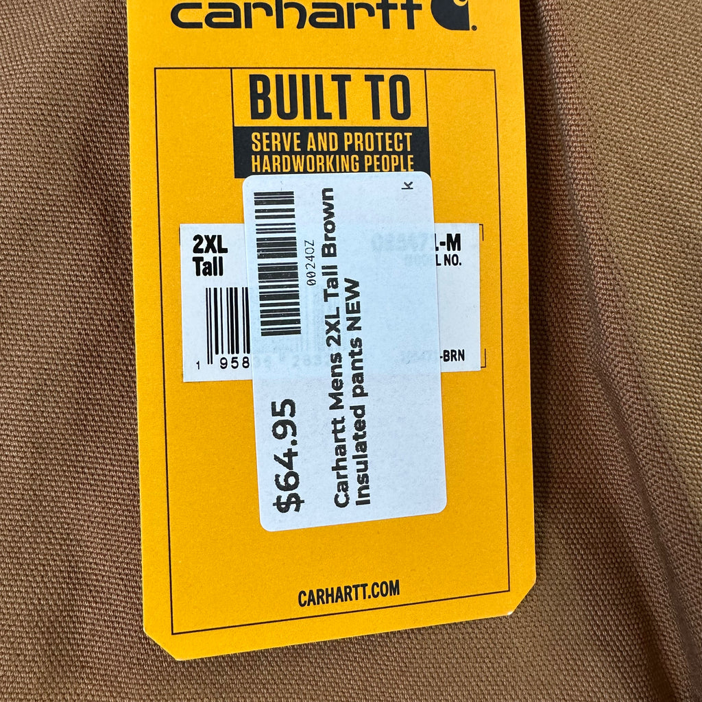 Carhartt Washed Duck Insulated Pant Extreme Warmth Loose Fit Size 2XL Tall NWT